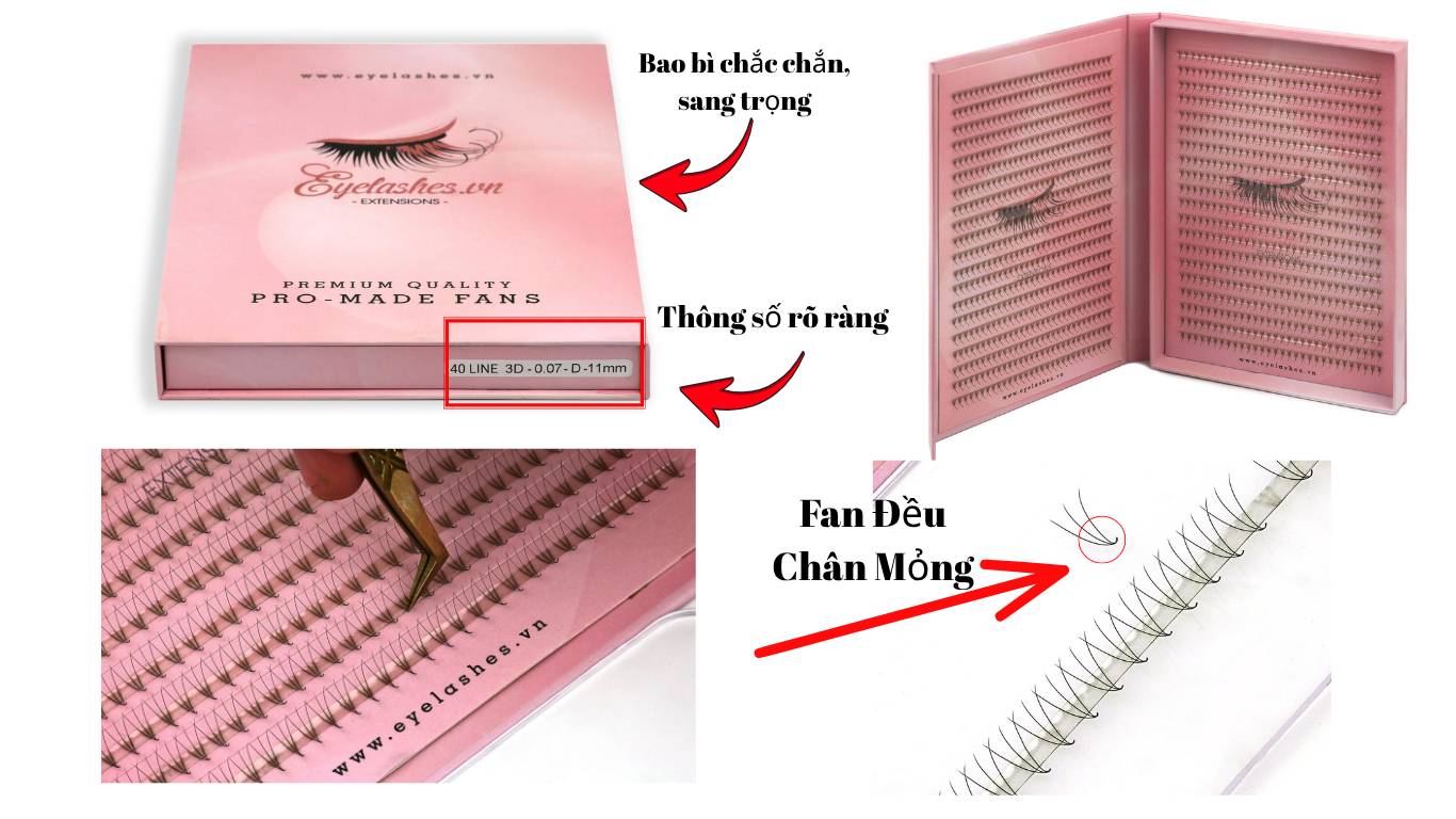 Mi fan sẵn từ VNLASHES được đóng gói trong bao bì tinh tế, sang trọng, với thiết kế đơn giản nhưng hiện đại.