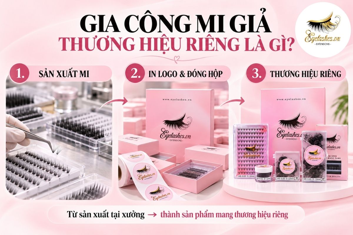 Quy trình gia công mi giả thương hiệu riêng